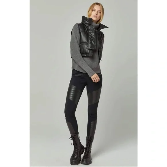 NWT Alp N Rock Sloan Leather Moto Leggings Pants $258 Black - Picture 2 of 16